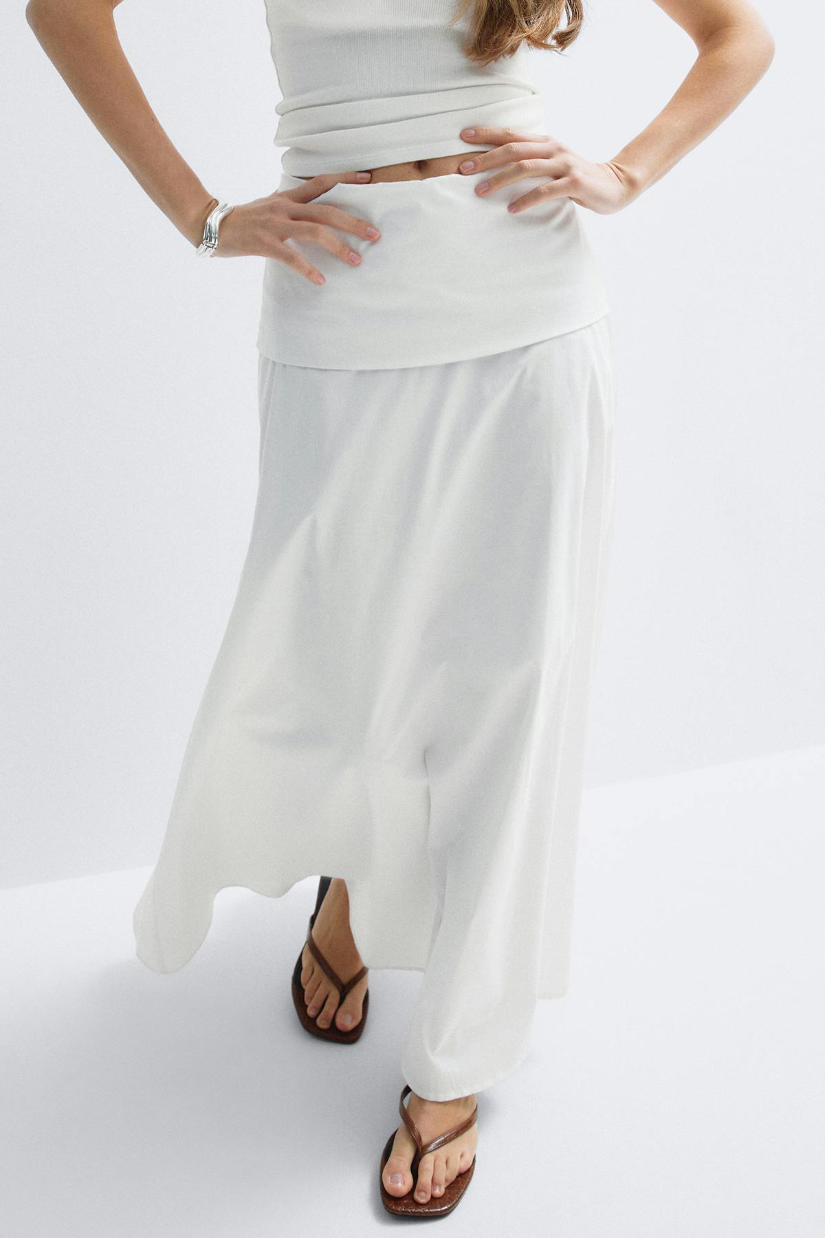 Dropped waist skirt - Stripe