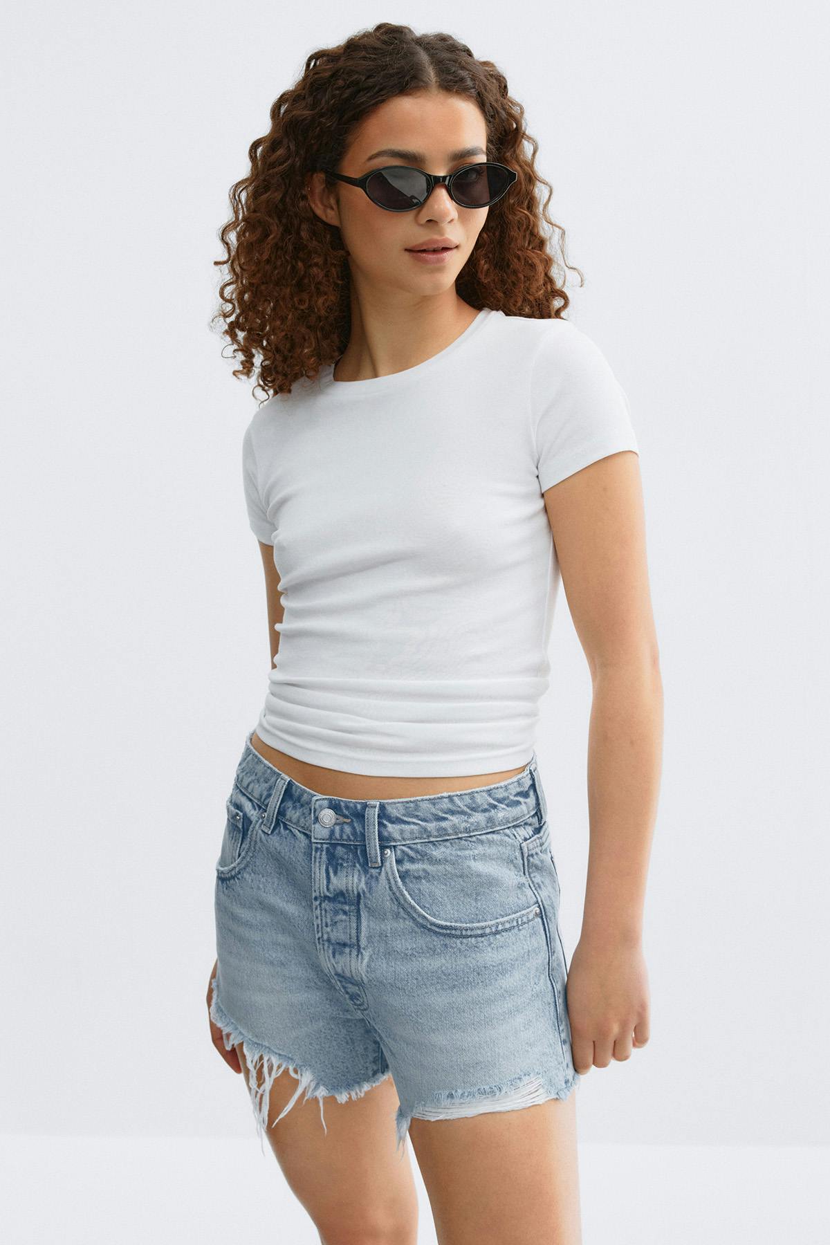 Blue crush denim shorts - Blue w destroy
