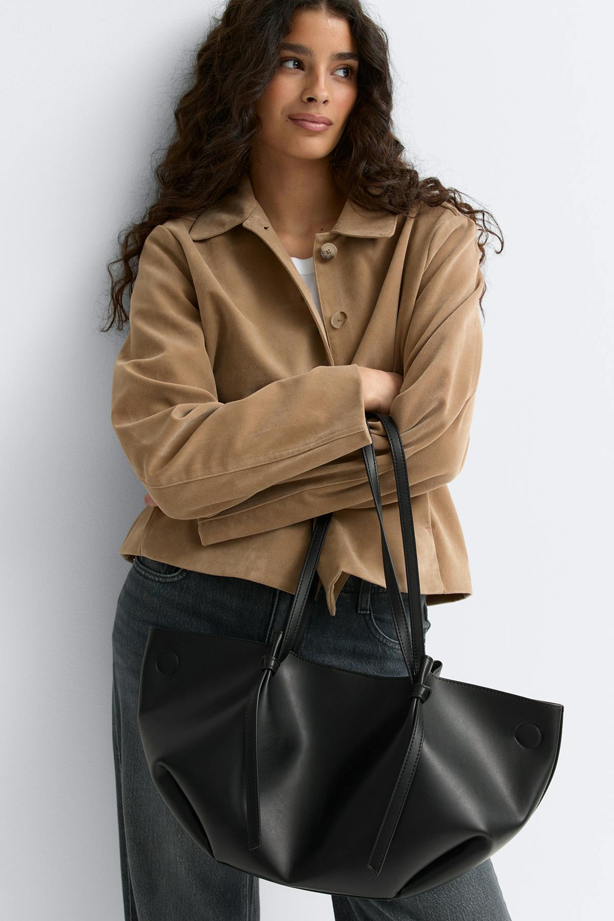 Strap handle tote bag - Noir