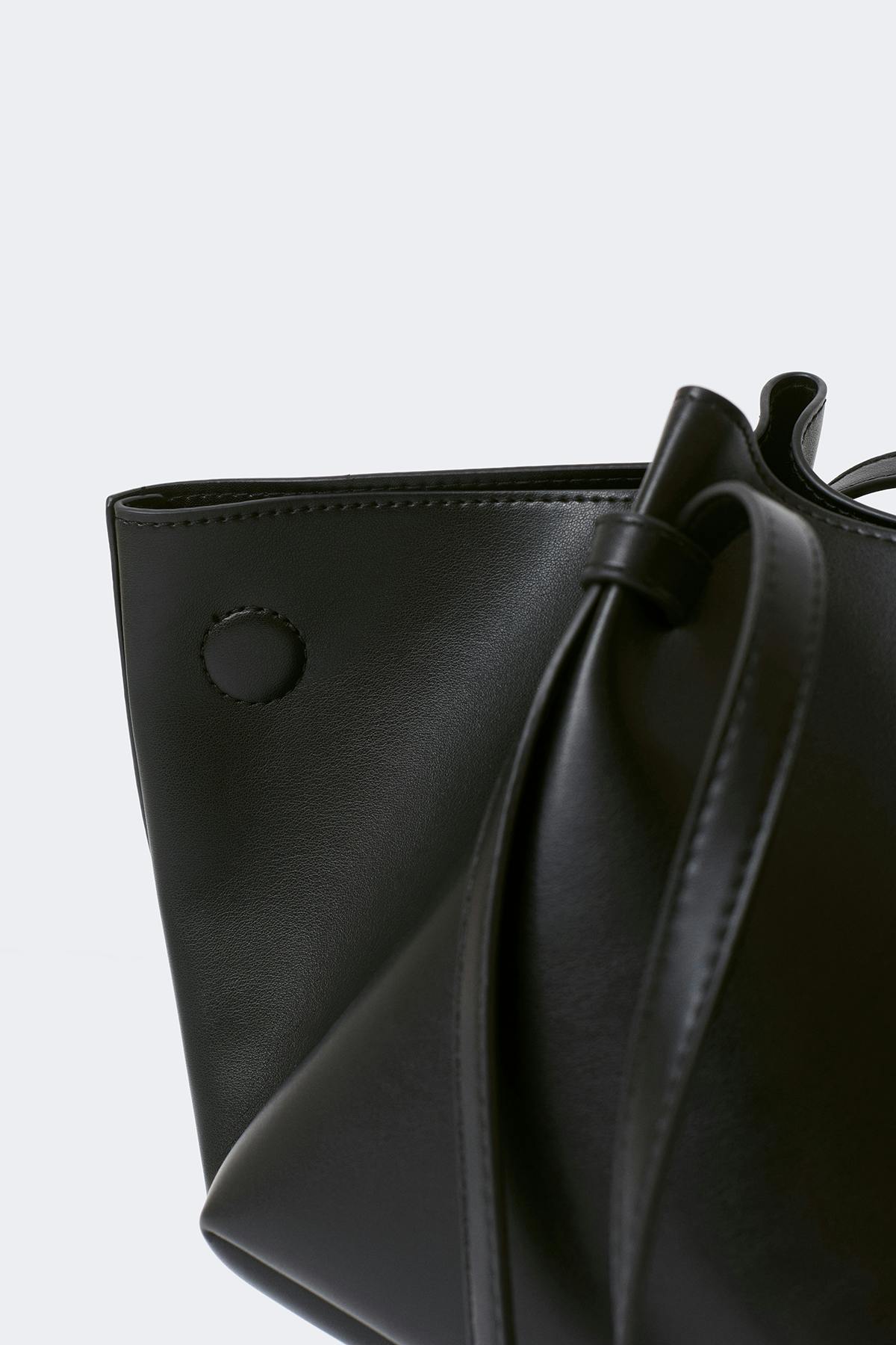 Strap handle tote bag - Camel