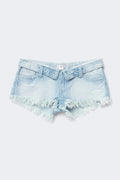 14+ delulu denim shorts - Bleu clair
