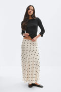 Chiffon skirt - Creme/dot