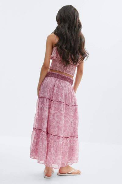 Y chiffon maxi skirt