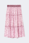 Y chiffon maxi skirt - Pink paisley