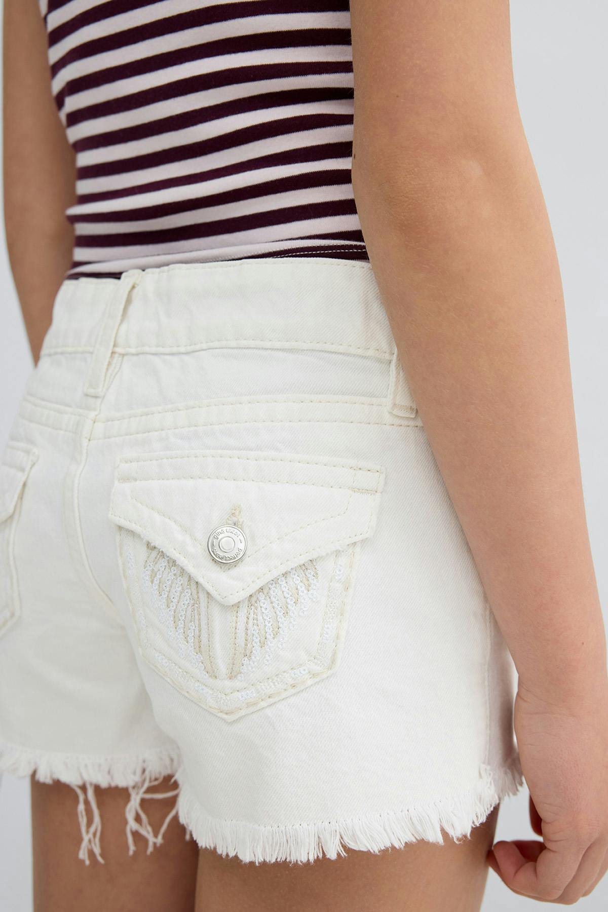 Y jeanique low denim shorts - Bleu clair