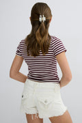 Y jeanique low denim shorts - Bleu clair