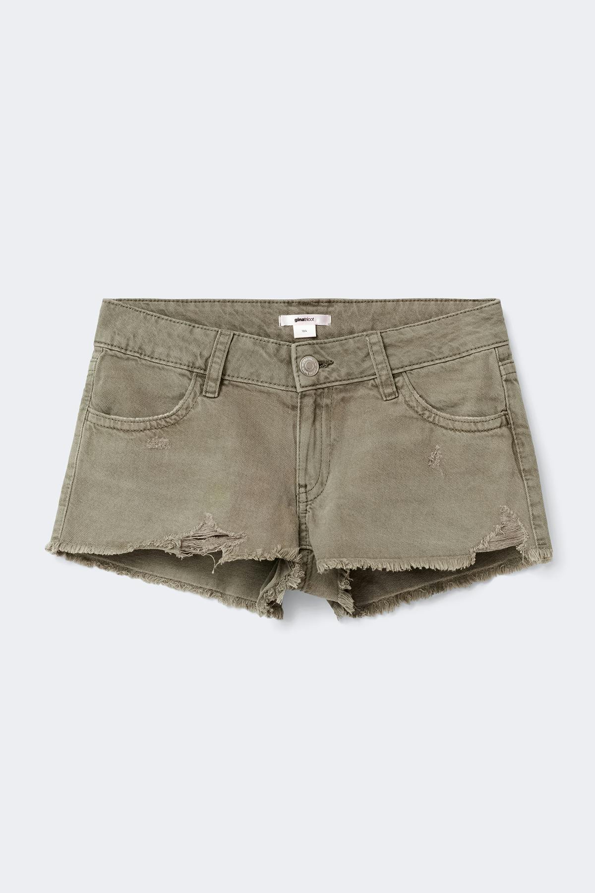 Y jeanique low denim shorts - Vert