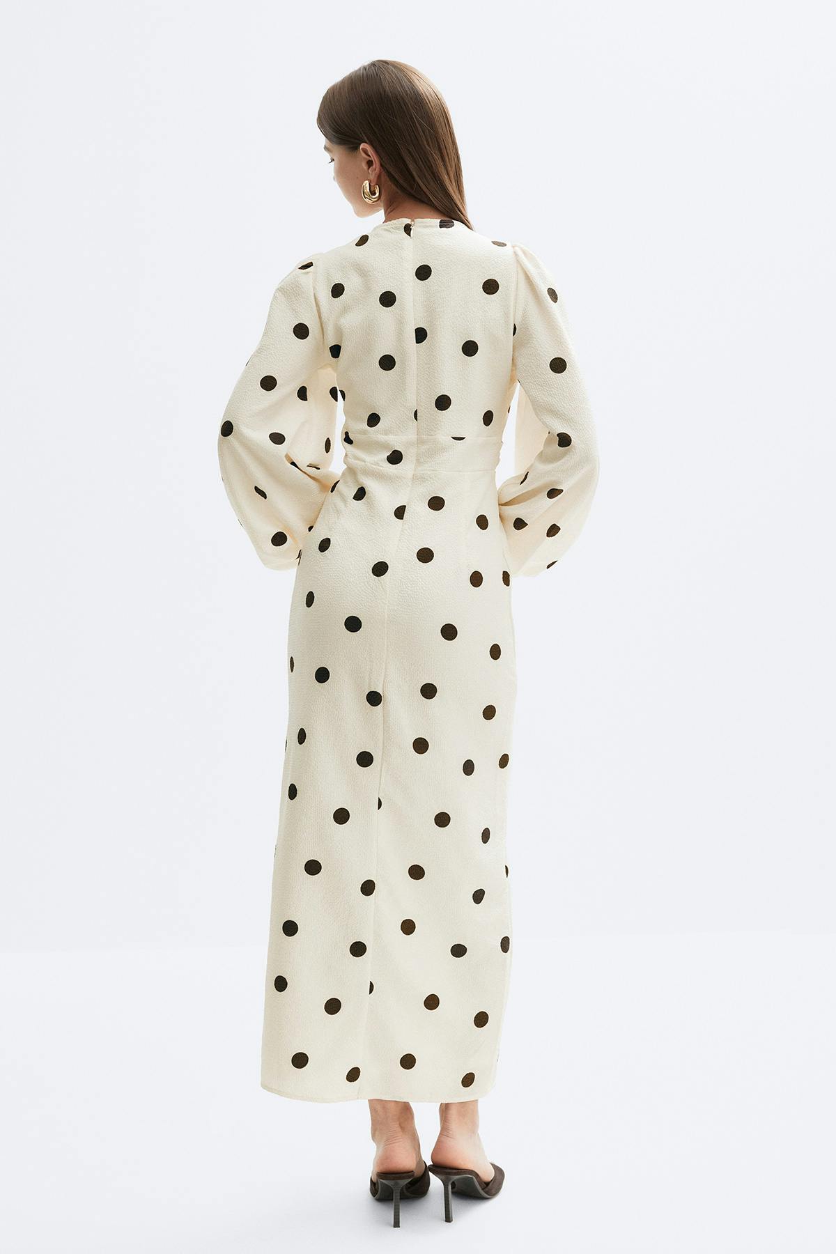 Balloon sleeve dress - Blue flower