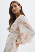 Balloon sleeve dress - Flower
