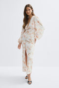 Balloon sleeve dress - Flower