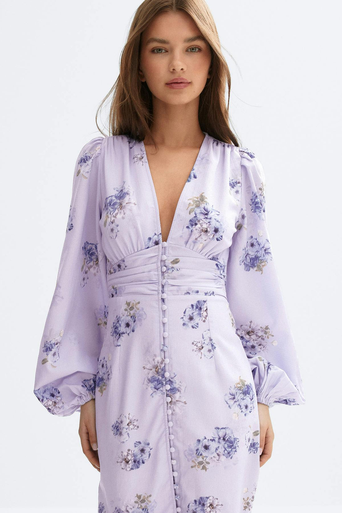 Balloon sleeve dress - Violet