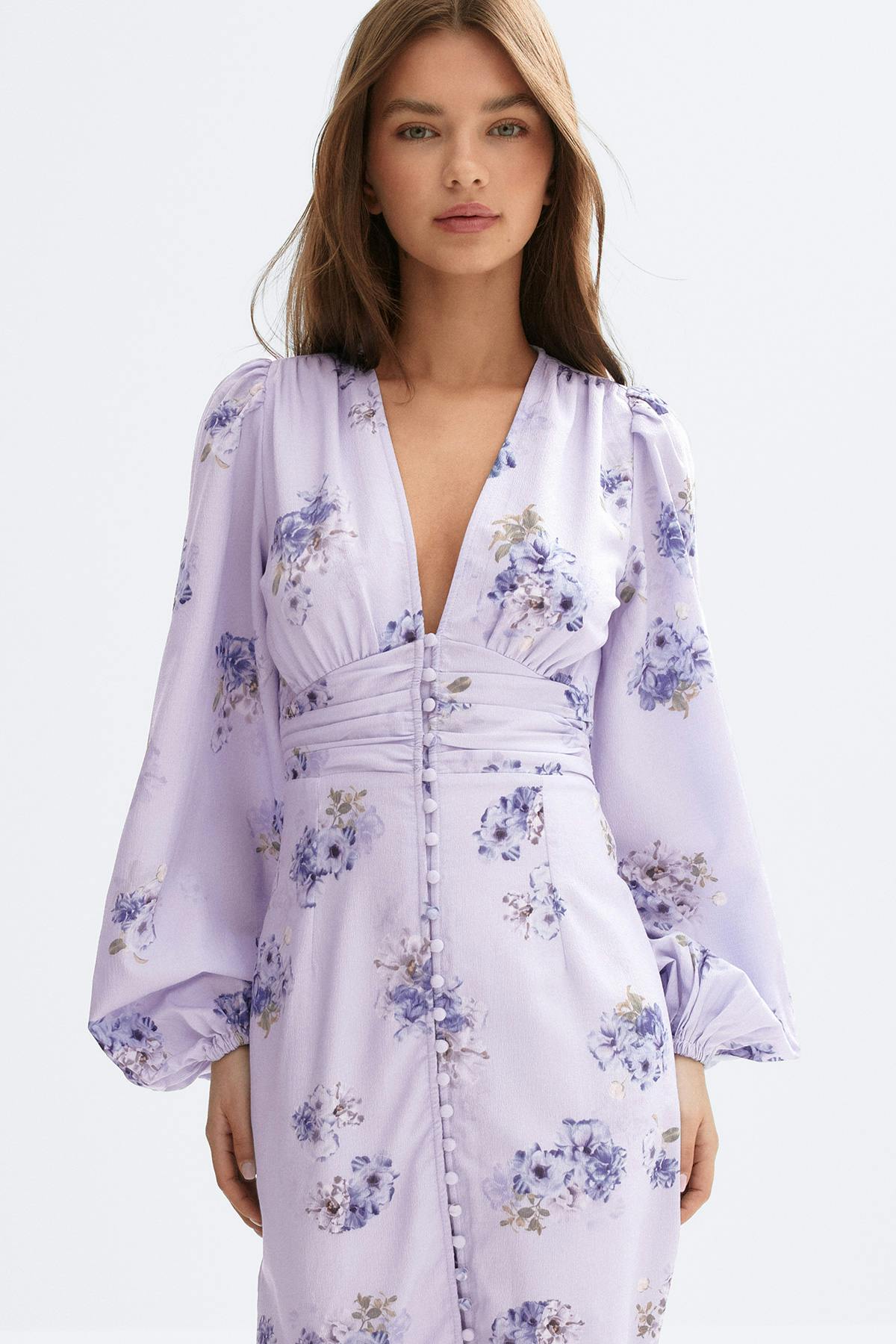 Balloon sleeve dress - Violet