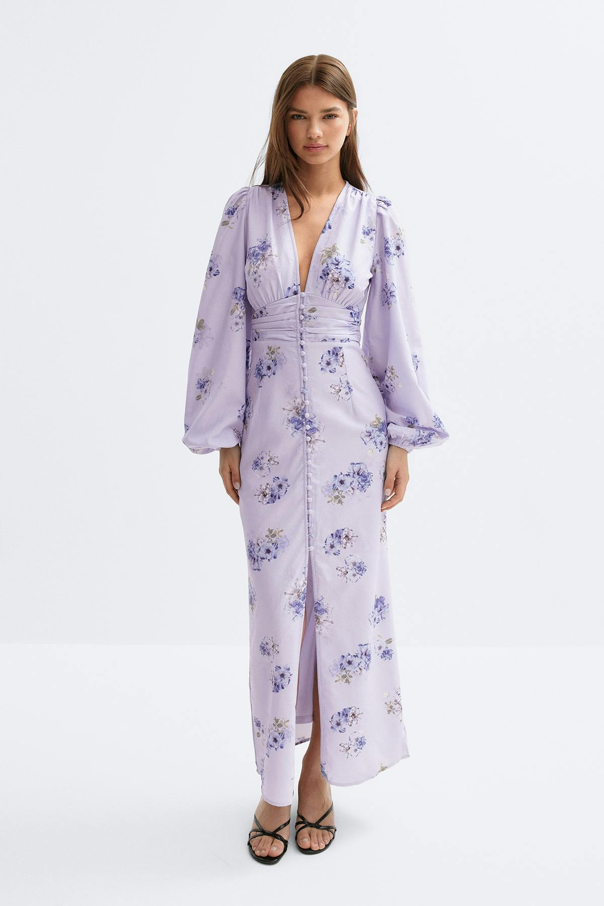 Balloon sleeve dress - Violet