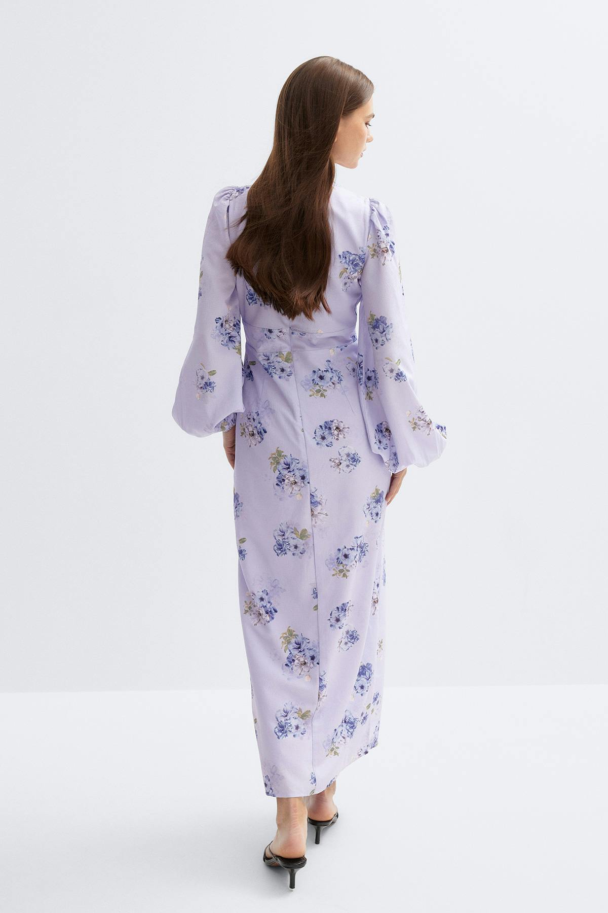 Balloon sleeve dress - Violet
