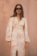 Balloon sleeve dress - Flower