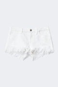 Y ripped g-low denim shorts - Blanc