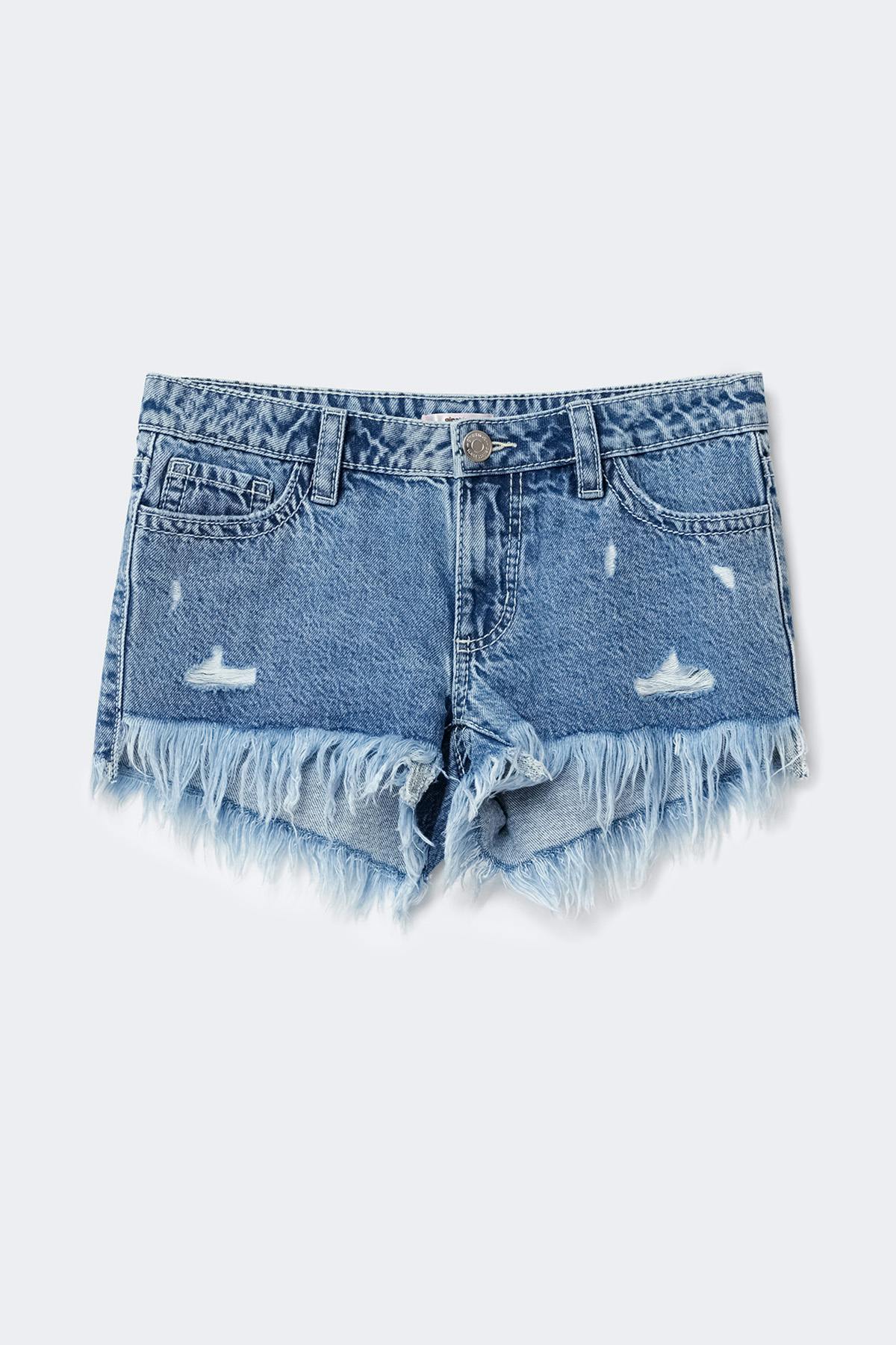 Y ripped g-low denim shorts - Bleu clair