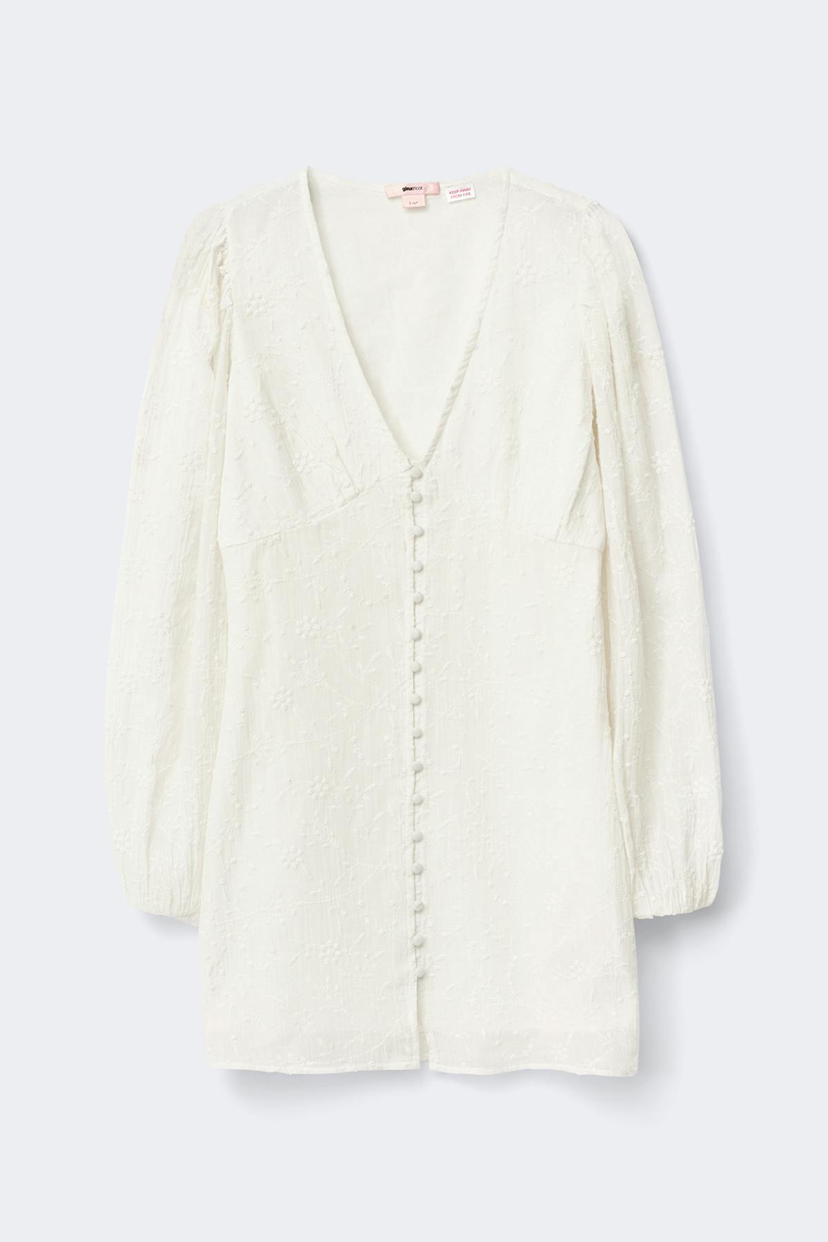 14+ embroidery dress - Blanc cassé