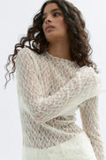 Asymmetric lace top - Bordeaux