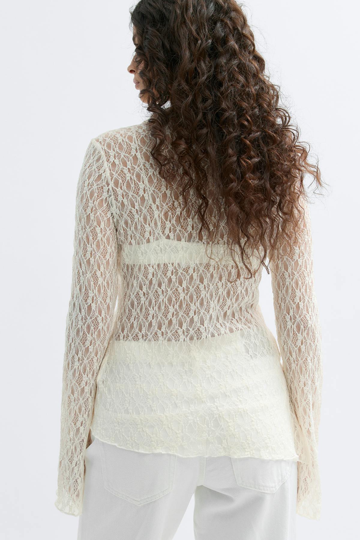 Asymmetric lace top - Bordeaux