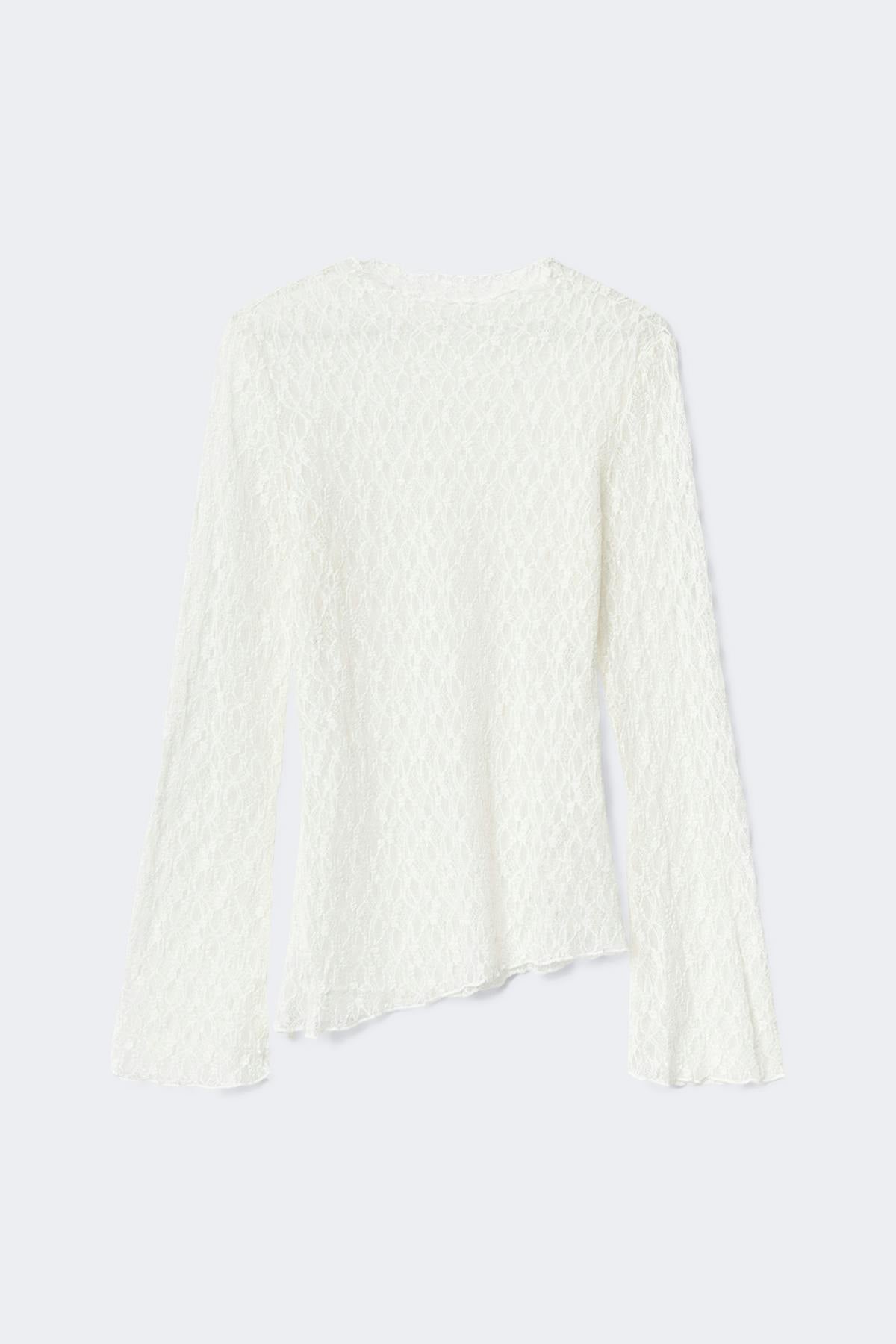 Asymmetric lace top - Blanc cassé