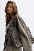Braided tote bag - Marron