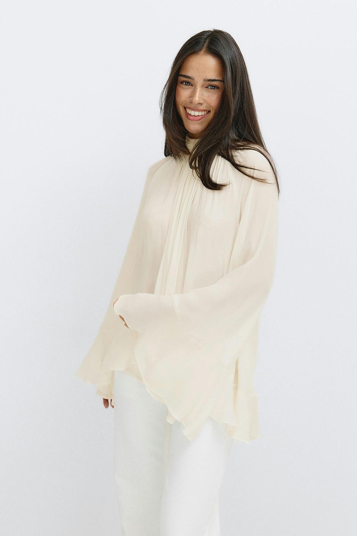 Boho frill blouse - Peach