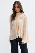 Boho frill blouse - Peach
