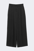 Pleated satin trousers - Noir