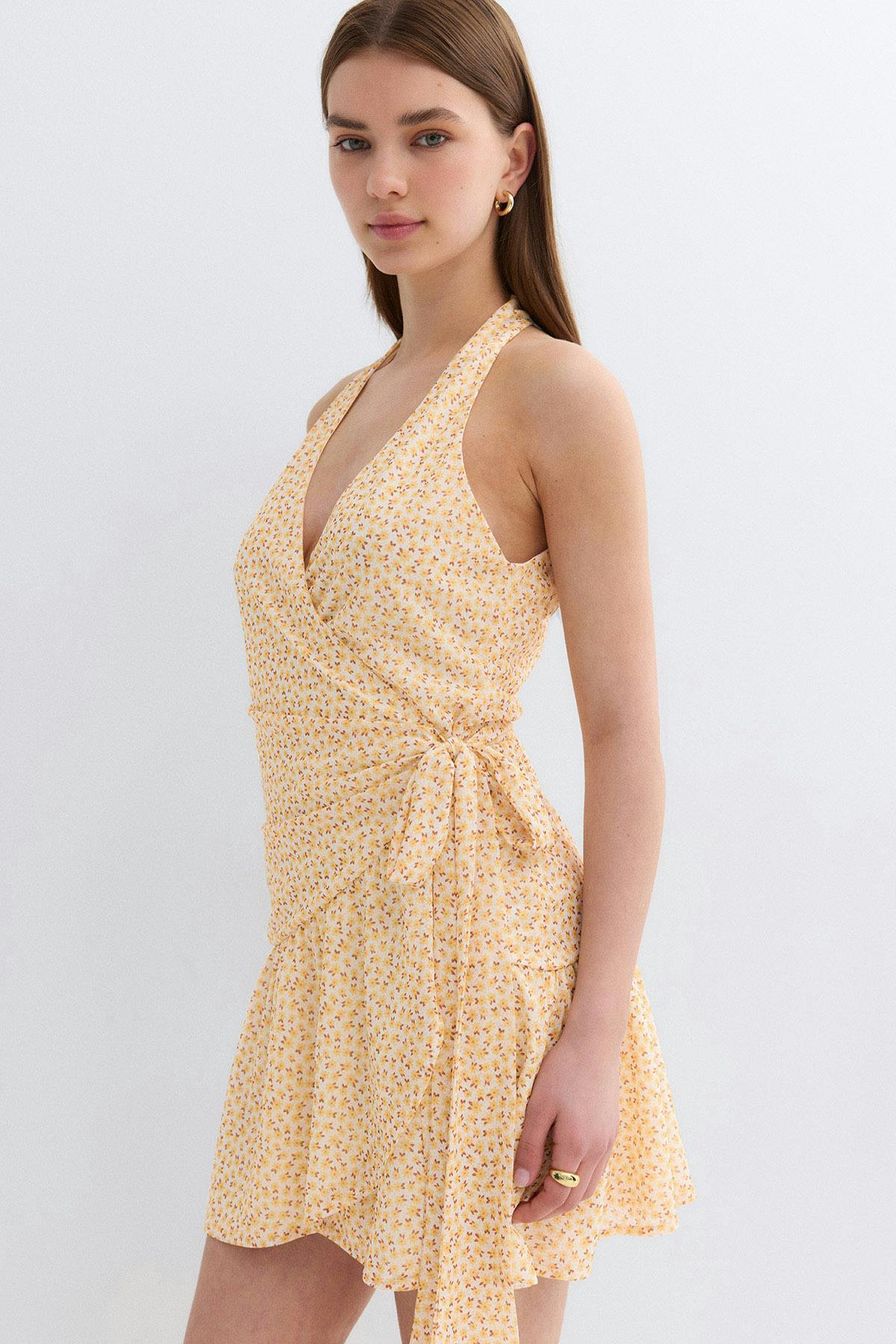 Sheer wrap dress - Noir