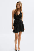 Sheer wrap dress - Black dot