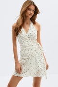 Sheer wrap dress - Pink dot