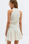 Sheer wrap dress - Black dot