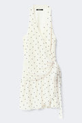 Sheer wrap dress - Black dot
