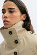 High neck trench jacket - Beige