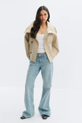 High neck trench jacket - Beige