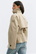 High neck trench jacket - Beige