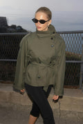 High neck trench jacket - Khaki green