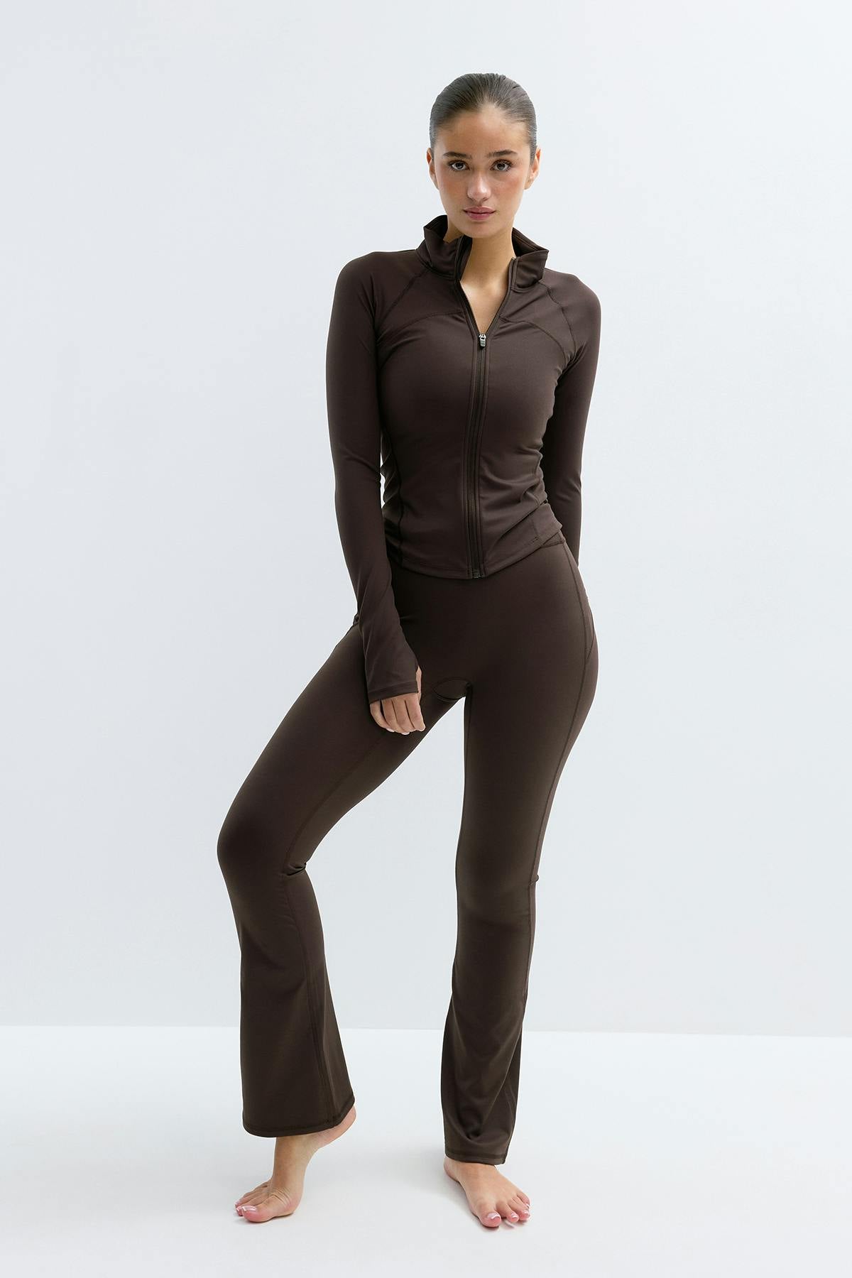 Flare yoga tights - Dusty blue