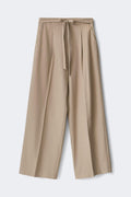 Mid waist belted trousers - Beige