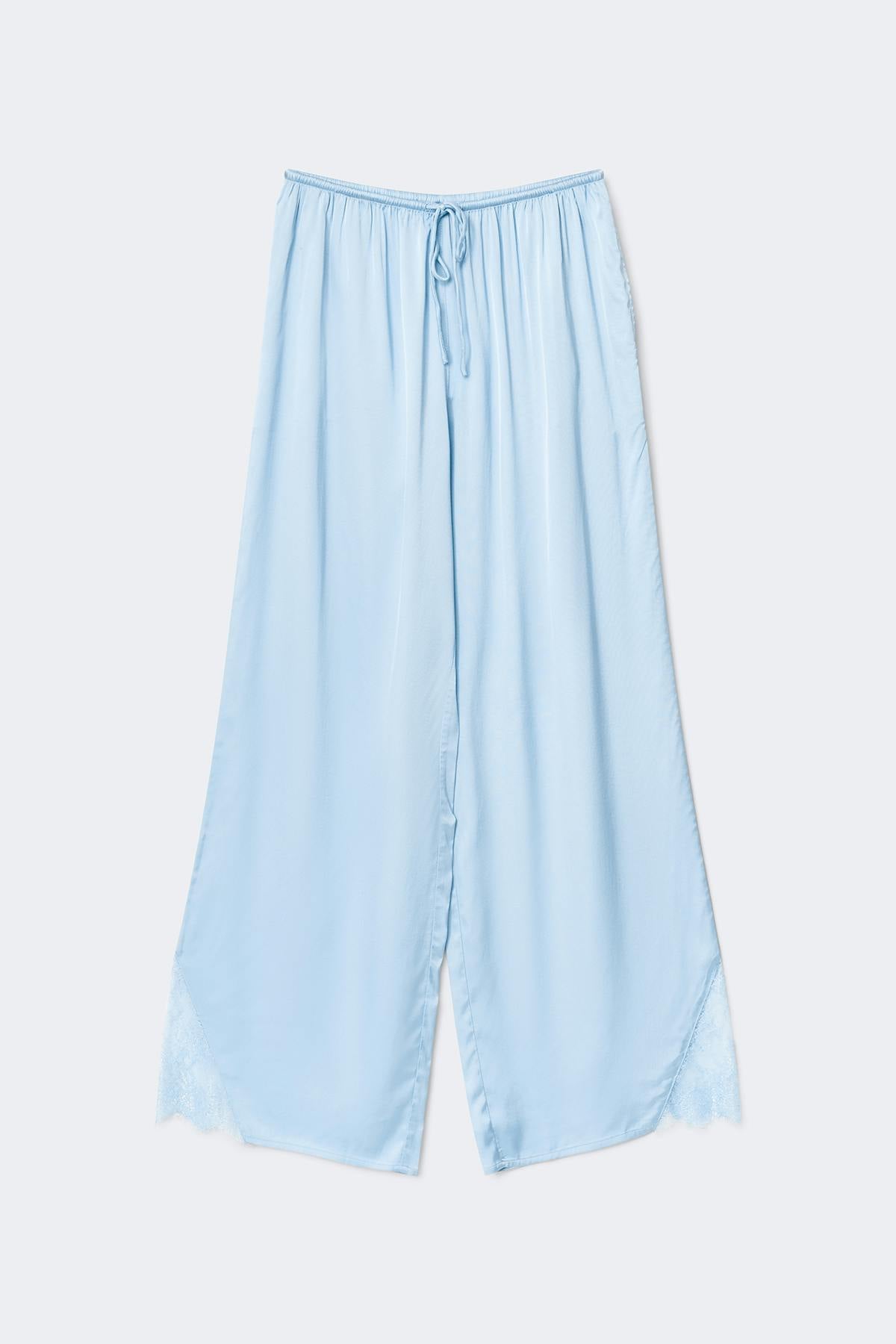 Satin loungewear trousers - Blue night