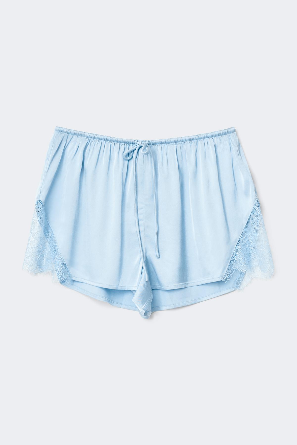 Satin loungewear shorts - Noir