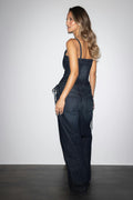 Tied up loose jeans - Bleu foncé