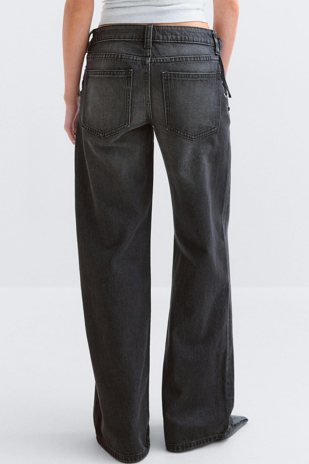Tied up loose jeans - Offblack