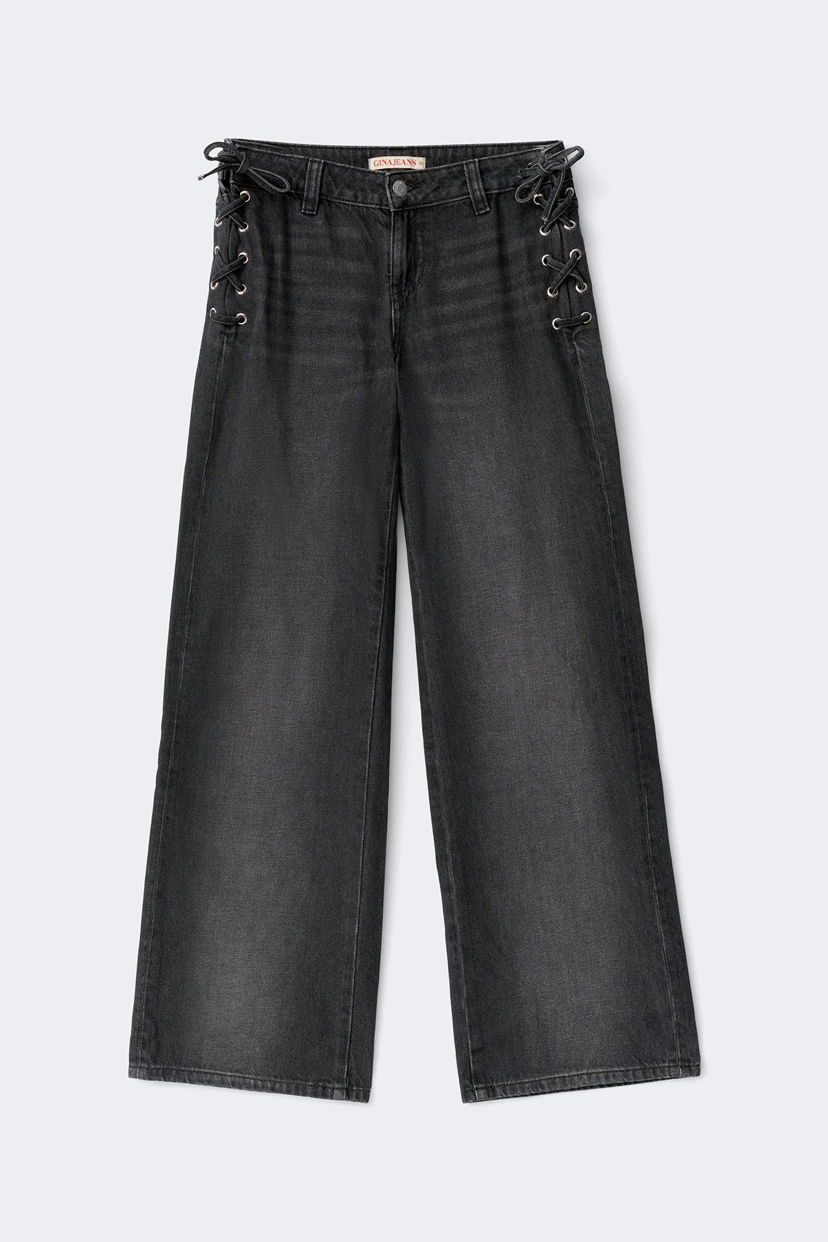 Tied up loose jeans - Bleu foncé