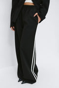 Sporty wide trousers - Noir