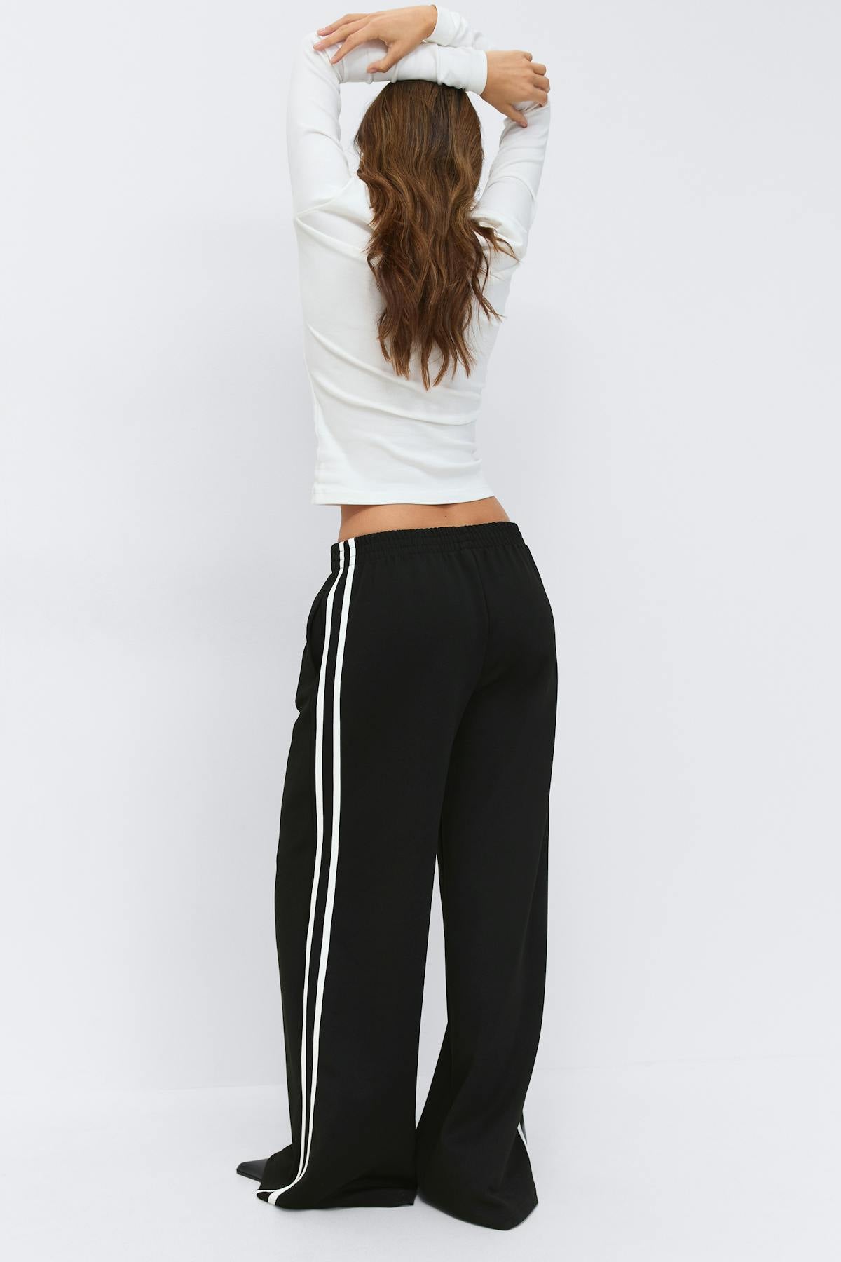 Sporty wide trousers - Noir
