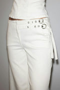 Booty belted jeans - Blanc cassé