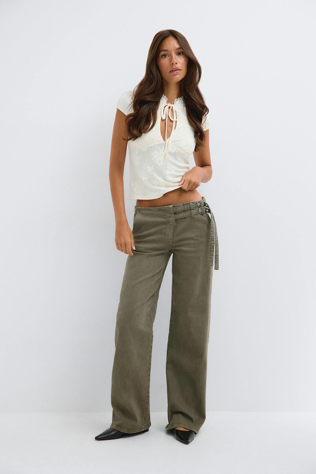 Booty belted jeans - Noir