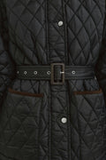 Quilted belted jacket - Noir